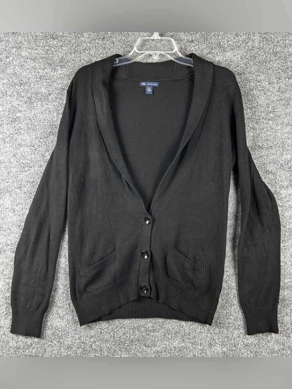 Gap Black Cashmere Cotton Blend Shawl Collar Cardigan Sweater Size Small S